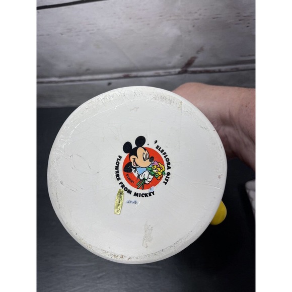 Vintage Disney Mickey and Minnie Teleflora Vase/Ceramic Container With Lid - Picture 7 of 11